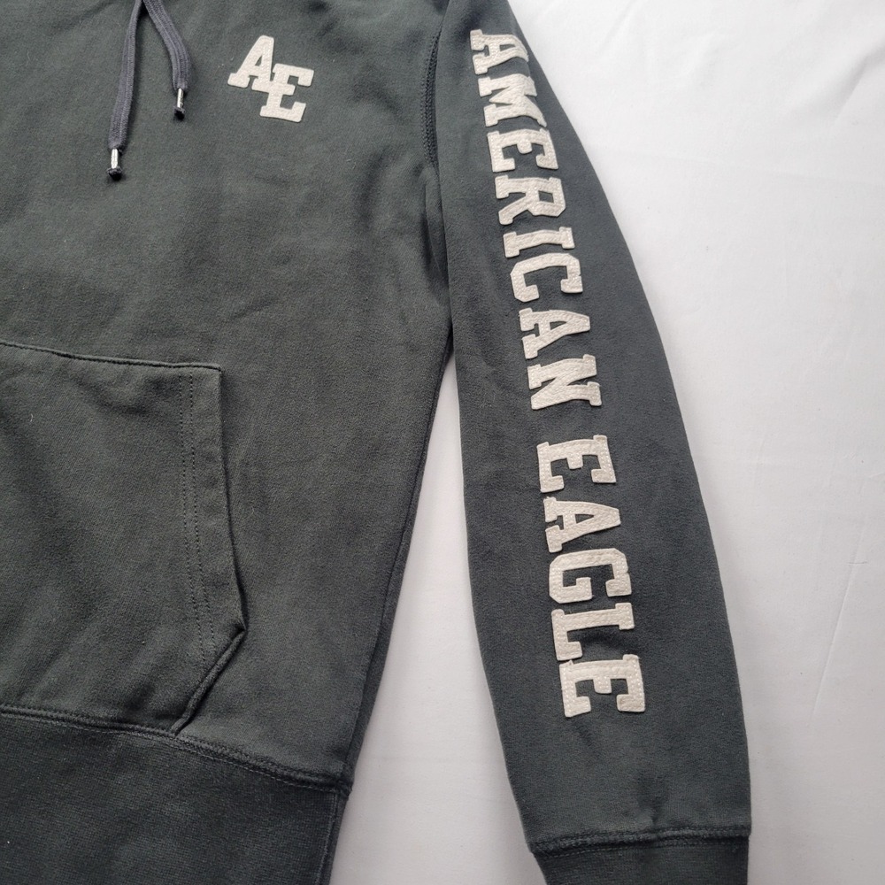 American Eagle Green Label Hoodie Mens Size XS Faded Black Sweatshirt Y2K - Picture 2 of 9